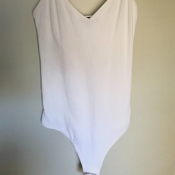 Dynamite White Ribbed BodySuit - Picture 3 of 7